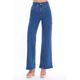 Jeans Skinny Super Stretch Tiro Alto Azul Cielo Liso Devendi