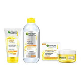 Kit Skin Active Garnier: Gel, Crema, Agua Micelar.