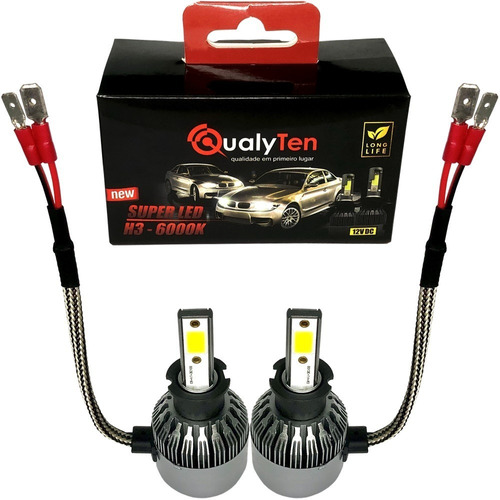 Par Super Led Qualyten 6000k 12v H1 H3 H4 H7 H11 H27 Hb3 Hb4