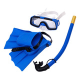 Conjunto De Snorkel Aletas Gafas Equipo Azul Eutalla 35 A 39