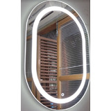 Espelho Oval Iluminação Led Embutida Touch 150x67cm