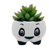 Vaso Vasinho De Flor Panda Para Suculenta De Ceramica 