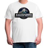 Camiseta Plus Size Jurassic Park Dinossauro Dino Azul Escuro