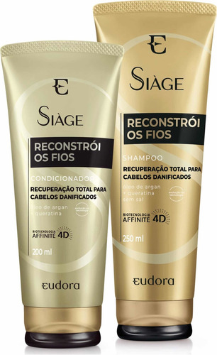  Kit Shampoo E Condicionador Siàge Reconstrói Os Fios Eudora