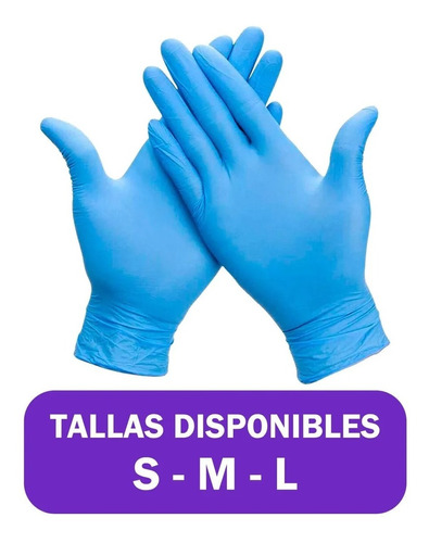 Guantes Nitrilo Tallas S M L Xl - 100% Nitrilo 100 Unidades