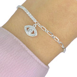 Pulsera Forcet Ojito Protector De Plata Con Piedras Ps 320