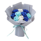 Ramos De Rosas Con Flores De Jabón, Centro De Mesa De Azul