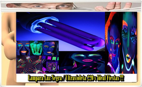 Lampara Luz Negra Ultravioleta 220 V Rosca E27 Ideal Fiestas