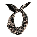 Pañuelo Leopardo Textura Sedosa Compañia De Sombreros Color Marrón Claro Talle Unico