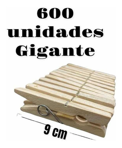 Kit 600 Pregadores Madeira Gigante Prendedor Varal 50 Dúzias