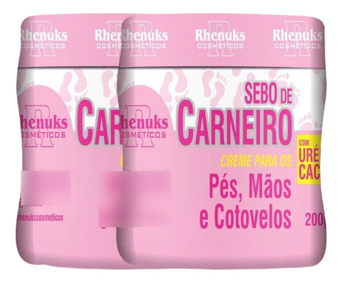 Kit 2 Creme Sebo De Carneiro 200g Hidratante Anti Rachaduras