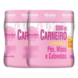 Kit 2 Creme Sebo De Carneiro 200g Hidratante Anti Rachaduras