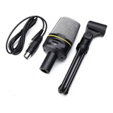 Microfono Condensador Multimedia + Tripode De Mesa Color Negro