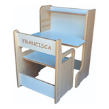 Silla Y Escritorio Mesa Infantil Montessori Personalizado 