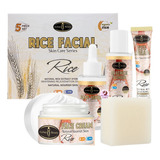 Set Facial De Arroz Jabon Serum Tonico Crema 