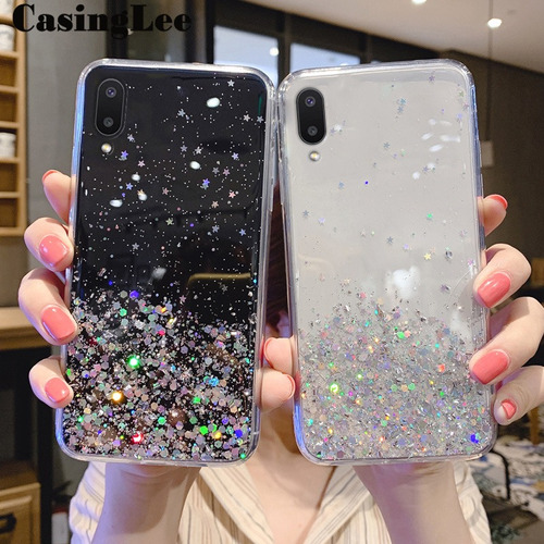 Funda Para Samsung Galaxy A02 Stars Moon Glitter Bling Cover