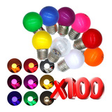 Pack 100 Focos Led Mini Bombilla De Colores E27 Decoración