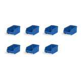 Kit C/7 Gaveteiro Organizador Caixa Bin Nº 3 S/trava Azul