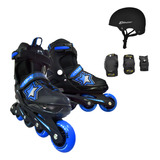 Patines Infantiles La Ajustables + Casco + Protecciones