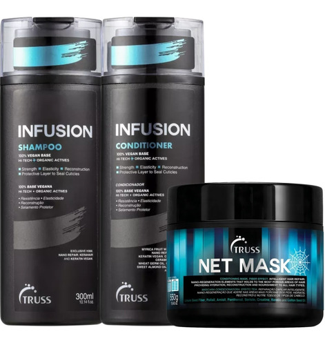 Shampoo + Cond Infusion 300ml + Net Mask 550g - Truss 