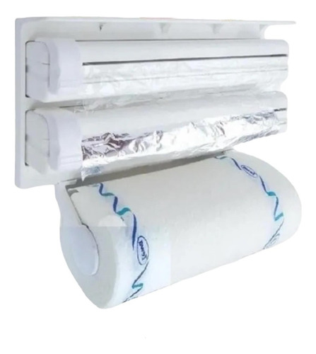 Triple Dispensador De Papel De Cocina, Blanco 3 En 1