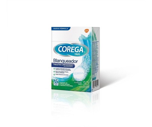 Corega Tabs Tabletas Limpiadoras Blanqueador 30u