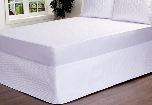 Saia Para Cama Box Colchobox Matelassado Casal Padrão Branco