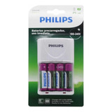 Cargador De Pilas Philips + 4 Pilas Recargables, Nuevo!!!