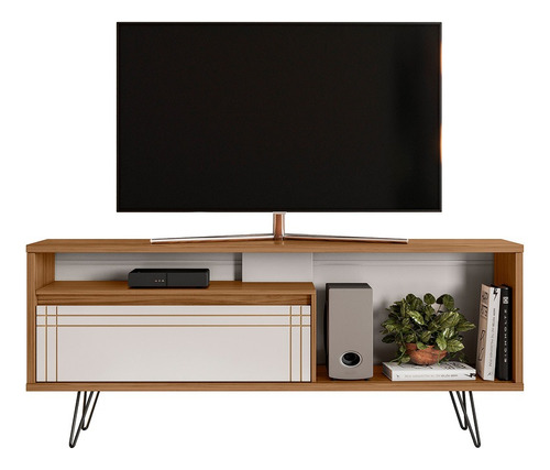 Mueble Para Tv Rack De Hasta 60 Pulgadas C/puerta Pies Metal