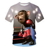 Camiseta Divertida Para Mono Gorila Animal Estampado En 3d