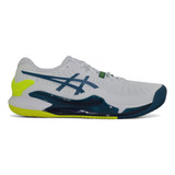 Zapatilla Asics Hombre Gel Resolution 9 Clay Blanca Petroleo