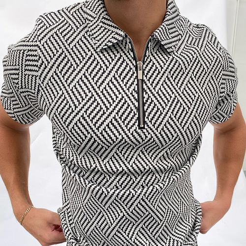 Top Casual De Manga Corta De Talla Grande De Camisa Con Esta