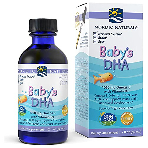 Suplemento Nordic Naturals Dha Brain Vision Para Bebés, 60 G