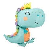 Globo Gigante Baby Dinosaurio Mylar 80 Cm Metalizado Color Agua