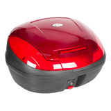 Caja Portaequipaje Para Moto Y Base Rojo 43l Con Luz Kinlley