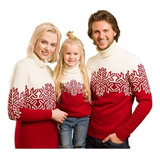 A) Suéteres De Navidad De La Familia Padre-niño Tops De