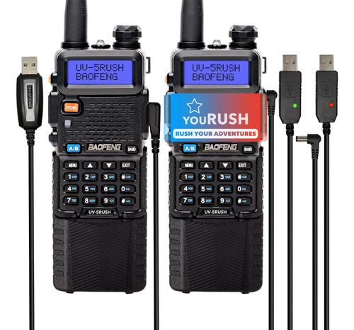 Yourush Radio De Jamón Portátil 2 Pack Baofeng Uv-5r 8w Radi