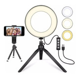 Anillo O Aro De Luz Led 16cm Con Tripode De Mesa