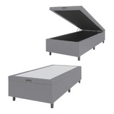 Cama Box Com Baú 0,79m Com 41cm De Altura Prince Cinza