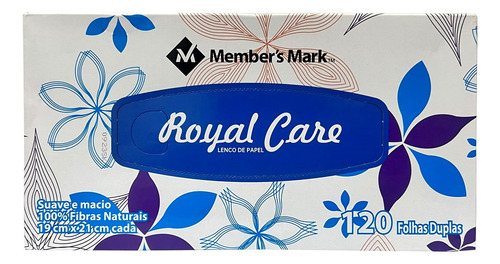 Lenço De Papel Royal Care Suave Descartável 120 Unid