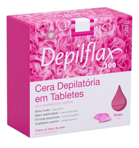 Cera Depilatória Barra Rosa 500g - Depilflax