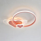 Luminária Plafon Led Quarto Infantil Coração Moderno 4000k Cor Rosa 110v/220v