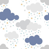 Papel De Parede Nuvem Nuvens Azul Quarto Infantil Menino 3mt