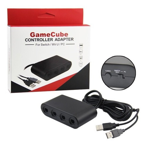 Adaptador Controles Gamecube Compatible Con Nintendo Switch Color Negro