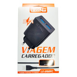 Carregador De Tomada Turbo 2 Usb 5.1a Com Cabo Tipo C Lelong