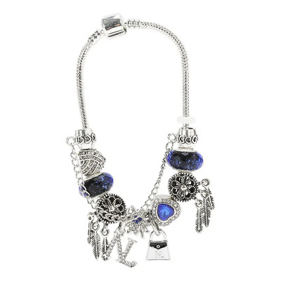 Pulsera Con Charms Nicole Lee Acero Inoxidable Ss26 Plateado / Negro 6 Cm