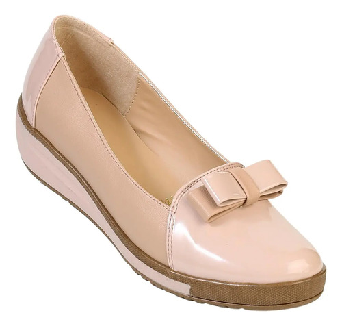 Zapato Casual Mujer Beige Tipo Charol Stfashion 20203701