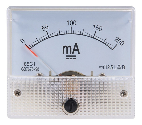 Medidor Amperímetro De Panel Analógico Dc 0-200ma Escala 5ma