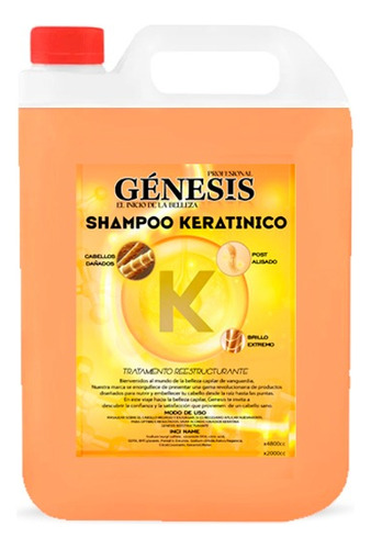 Shampoo Keratinico X4800ml Genesis (alquimia)