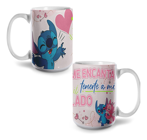 Taza Dia Del Amor San Valentin Lilo Y Stitch 15oz Mod753